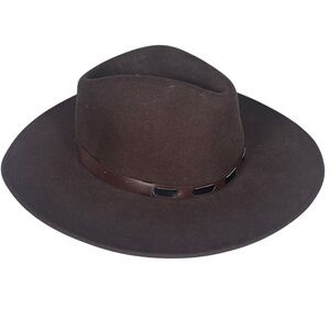 Brown 100% Wool Feather Felt Western Cowboy Hat Mens Large K-Hats Rodeo Country